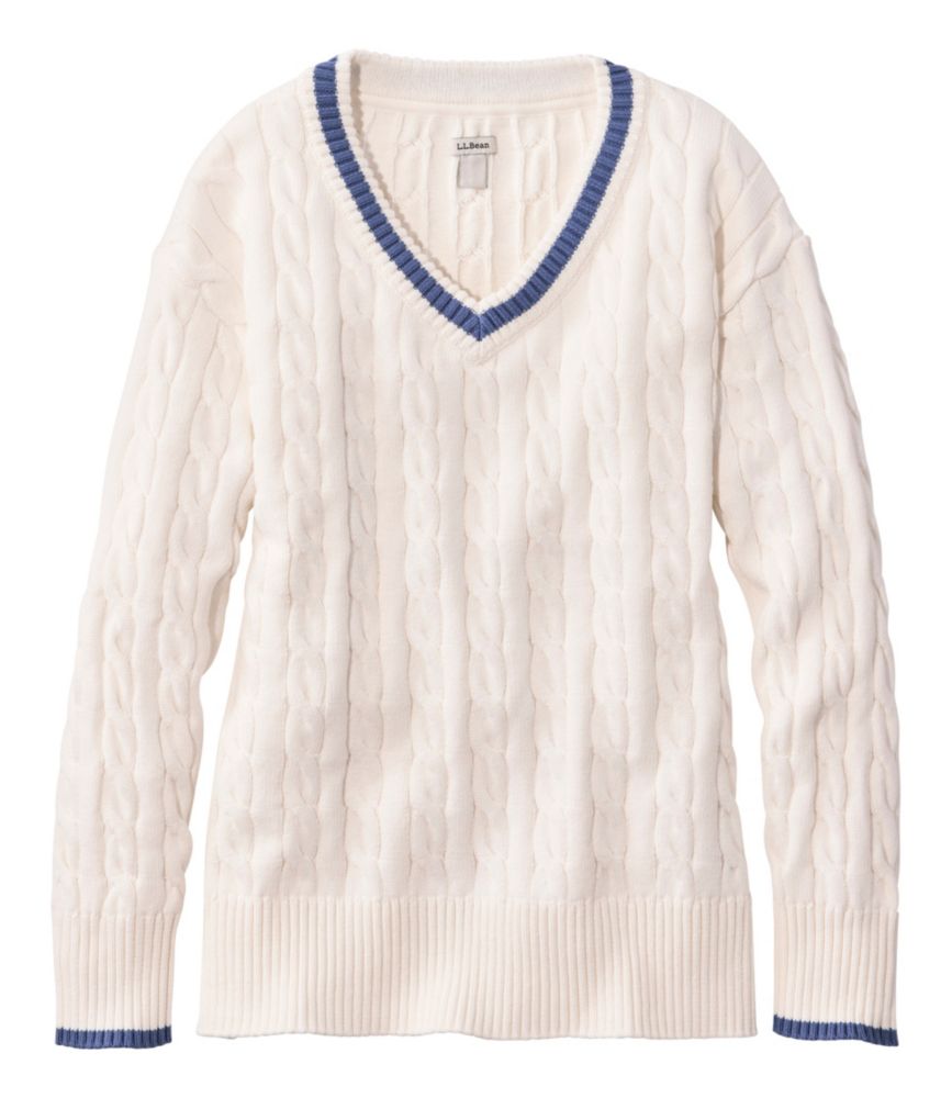 Women's The Original Double L® Sweater, Cable V-Neck