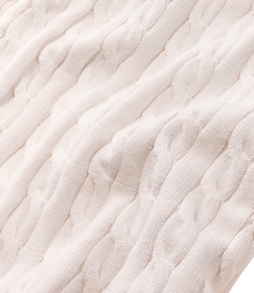 Women's The Original Double L&reg; Sweater, Cable V-Neck, Sea Salt/Deep Lake Tipping, small image number 6