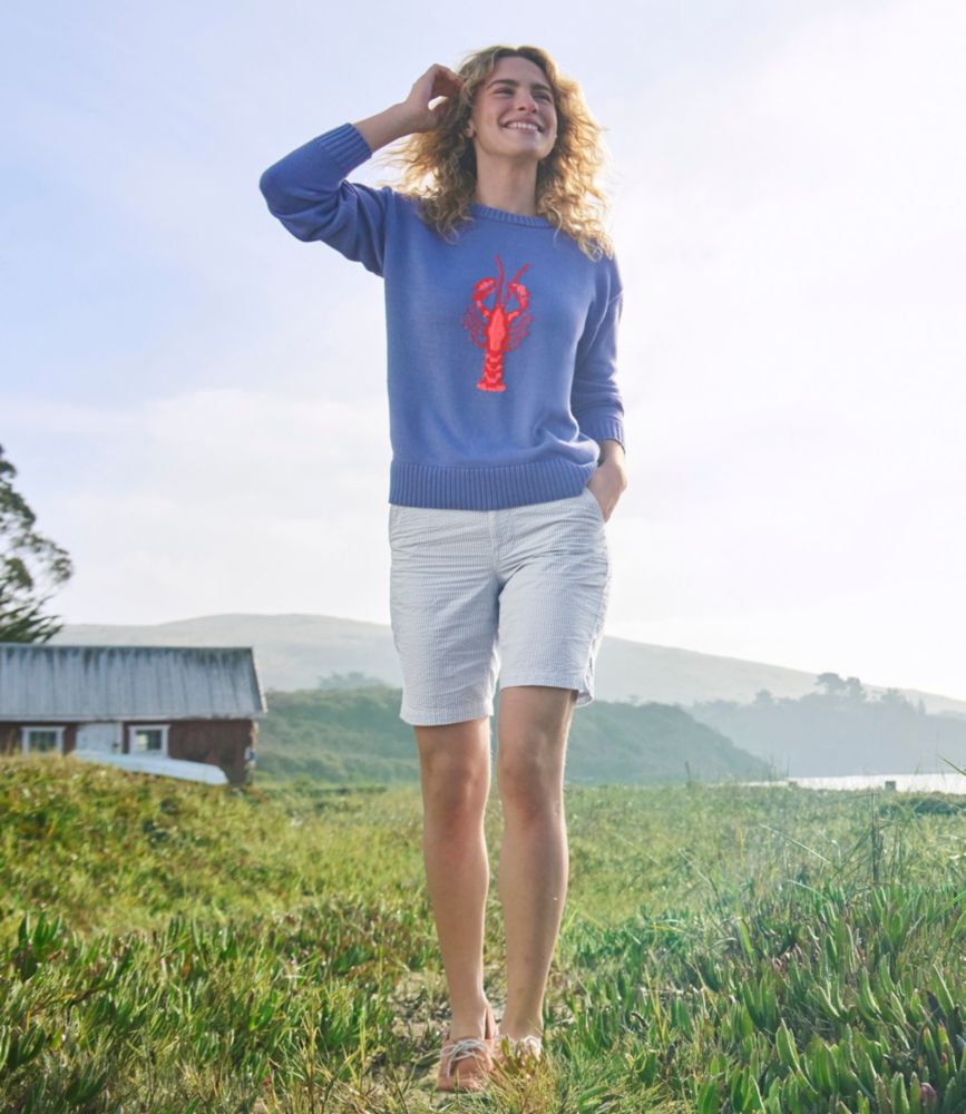 Women's The Original Double L&reg; Sweater, Novelty Crewneck, Deep Lake Lobster, small image number 5