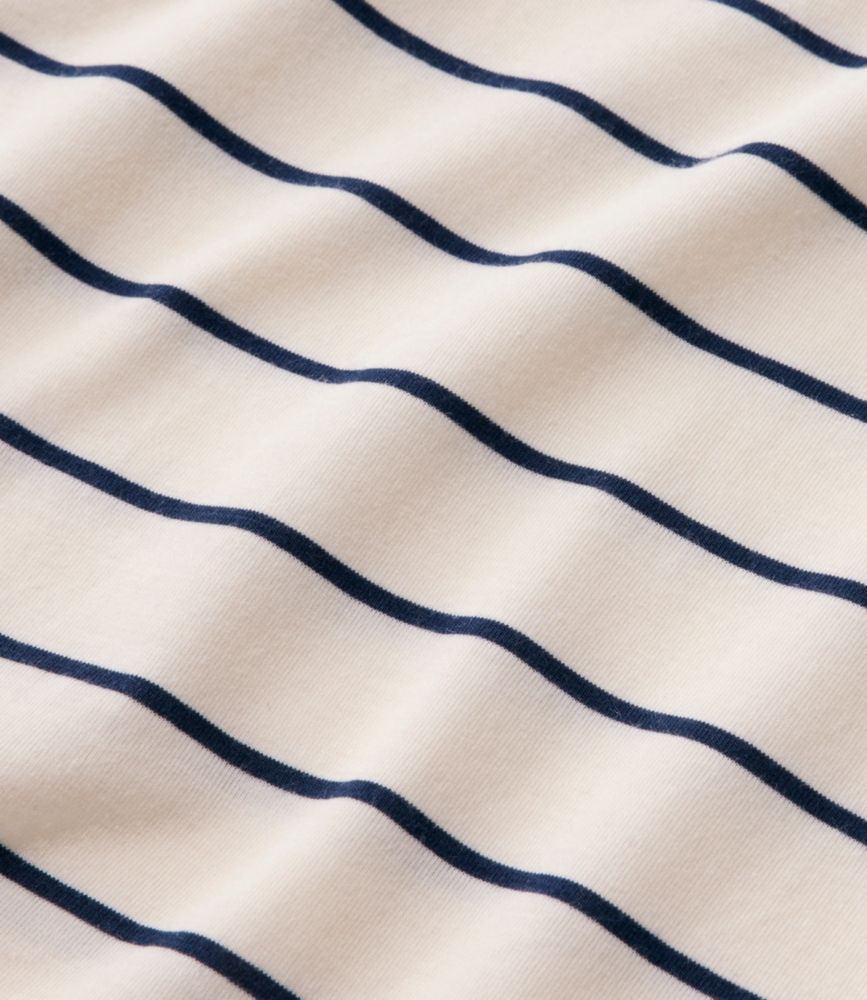 Women's Soft Stretch Supima-Blend Tee, Boatneck Bracelet-Sleeve Stripe