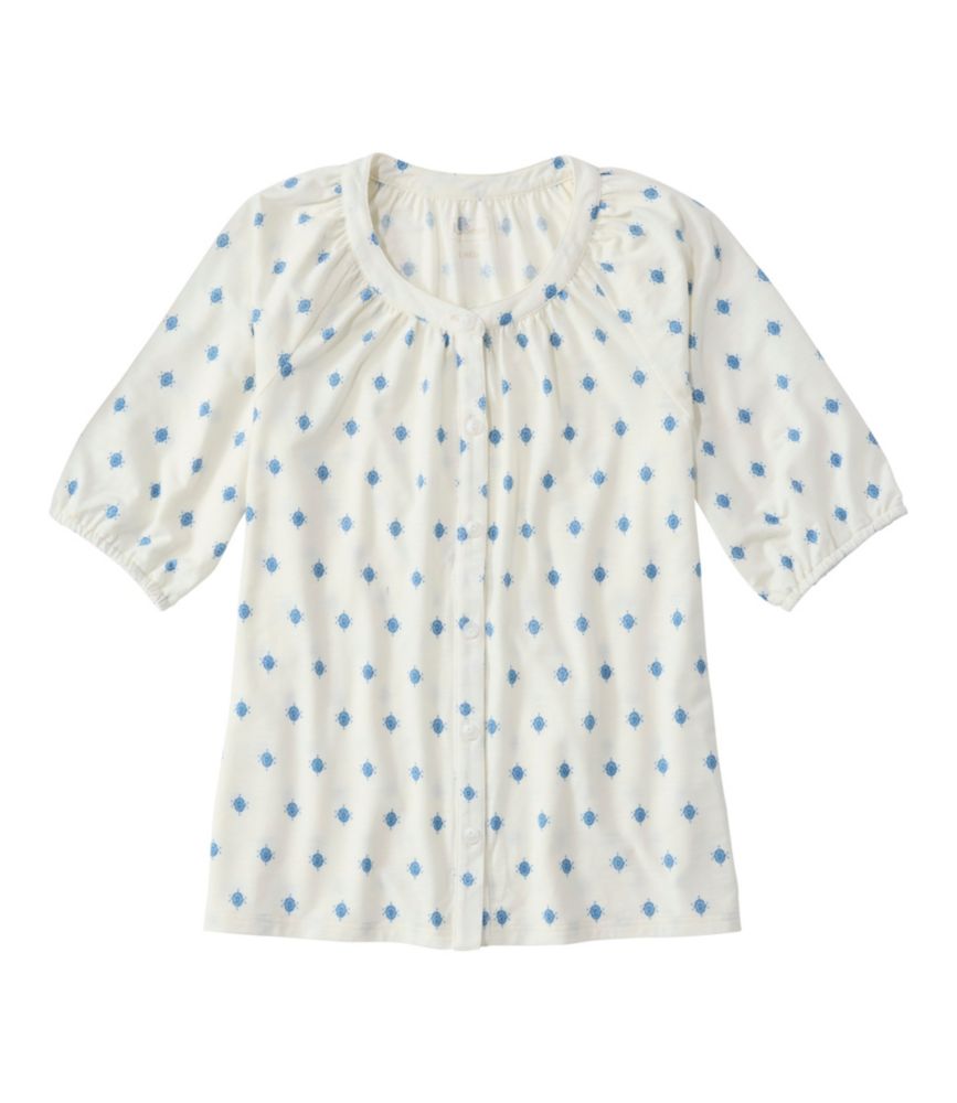 Women's Camden Hills Tee, Elbow-Sleeve Button-Front Shirt Print