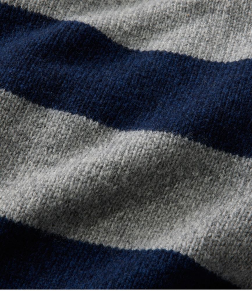 Men's Bean's Classic Ragg Wool Sweater, Rollneck, Stripe, Nautical Navy/Gray Heather, small image number 3