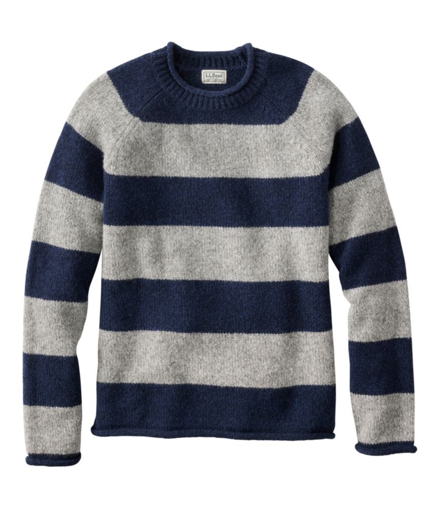 Men's Bean's Classic Ragg Wool Sweater, Rollneck, Stripe