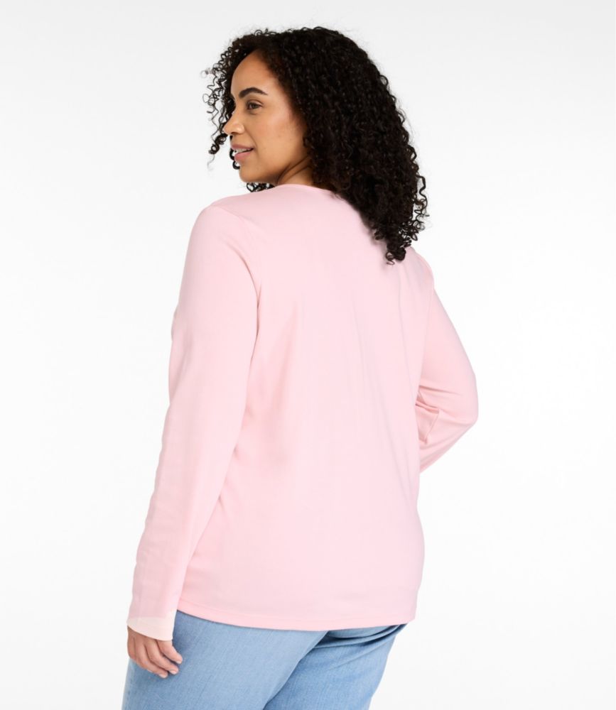 Women's Pima Cotton Tee, Long-Sleeve Crewneck Cardigan