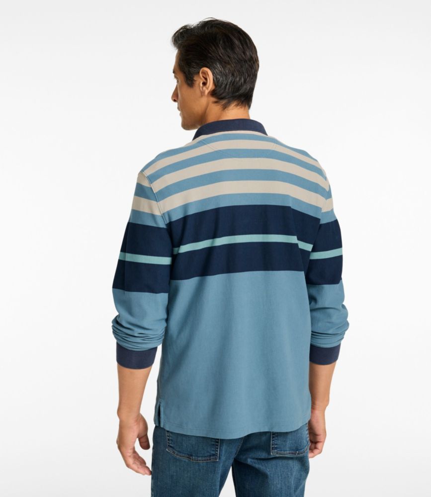 Men's Casco Bay Rugged Polo, Long-Sleeve, Stripe, Sail Blue Multi, small image number 3