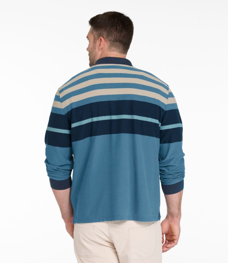 Men's Casco Bay Rugged Polo, Long-Sleeve, Stripe, Sail Blue Multi, small image number 5