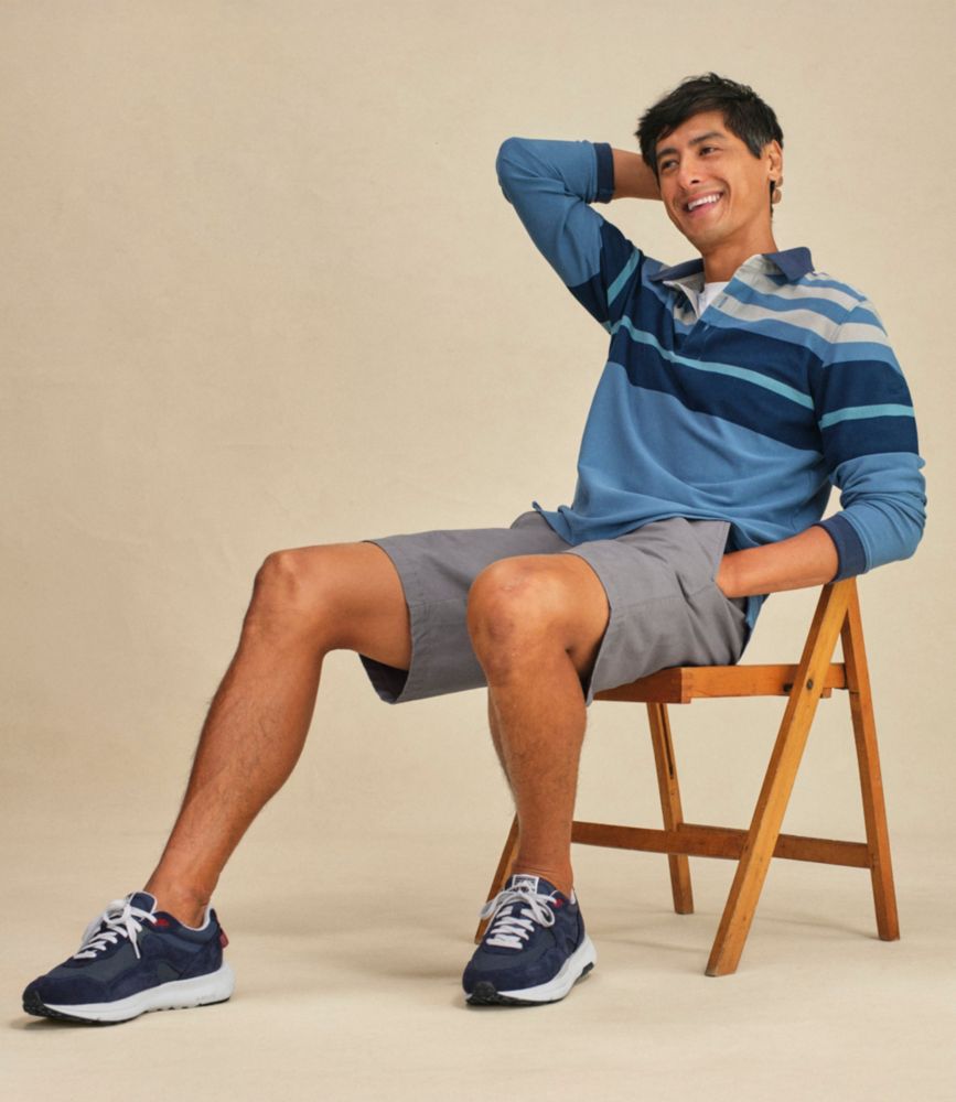 Men's Casco Bay Rugged Polo, Long-Sleeve, Stripe, Sail Blue Multi, small image number 8