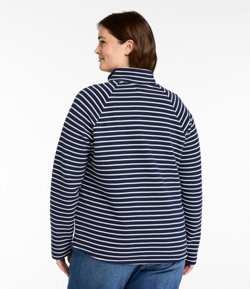 Women's Lakewashed Double-Knit Quarter-Snap, Stripe