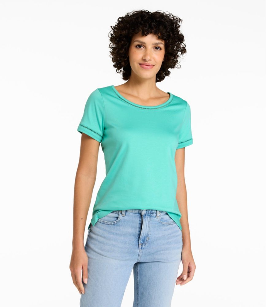 Women's Pima Cotton Tee, Short-Sleeve Jewelneck