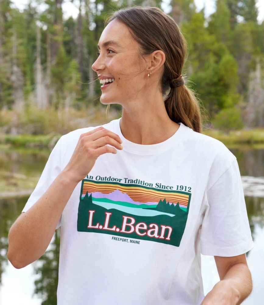 Women's Sunwashed Tee, Short-Sleeve Cropped Boxy Crewneck Logo, Seaboard Blue Outdoor Tradition, small image number 6