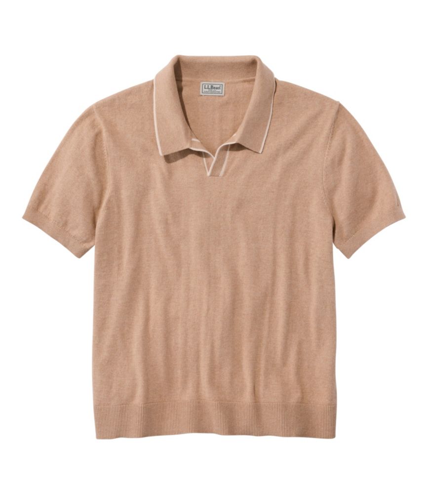 Men's All Seasons Cotton Blend Sweater, Short-Sleeve Polo