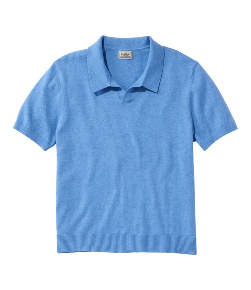 Men's All Seasons Cotton Blend Sweater, Short-Sleeve Polo