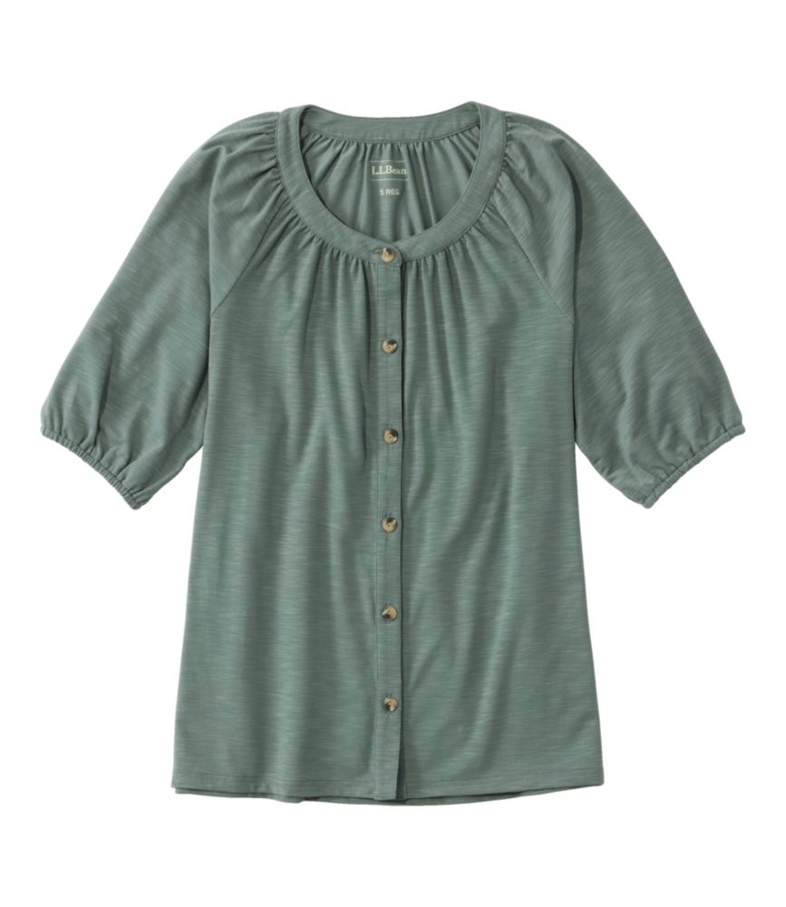 Women's Camden Hills Tee, Elbow-Sleeve Button-Front Shirt