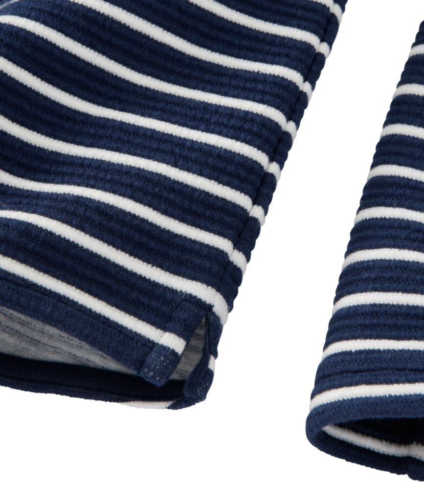 Women's Lakewashed Double-Knit Quarter-Snap, Stripe, Classic Navy/Sea Salt, small image number 5