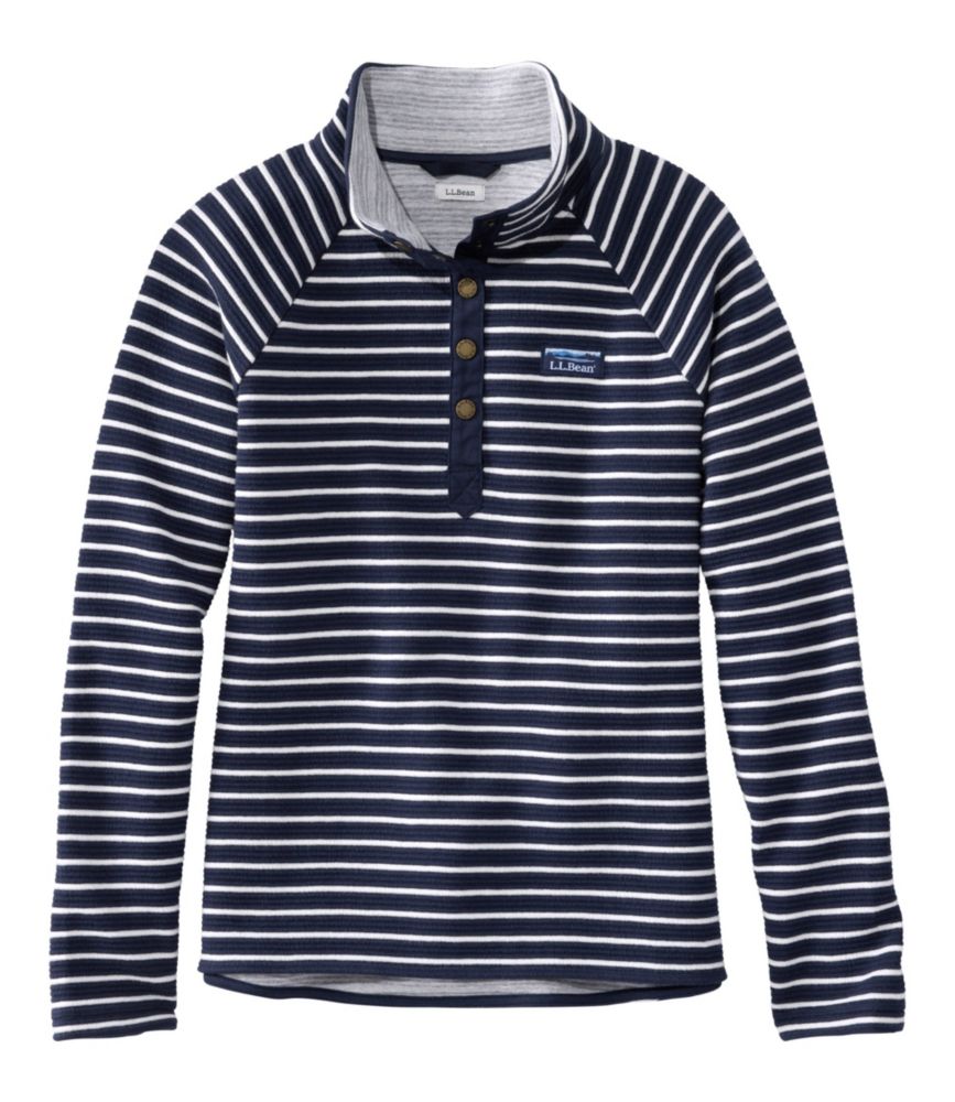 Women's Lakewashed Double-Knit Quarter-Snap, Stripe