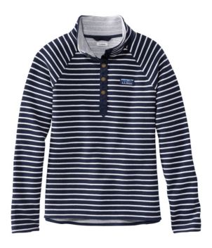 Women's Lakewashed Double-Knit Quarter-Snap, Stripe