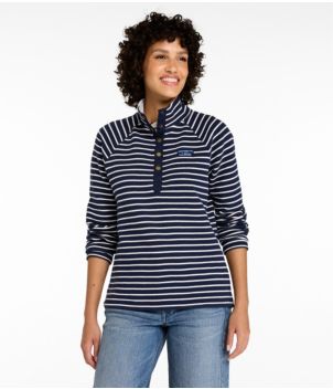 Women's Lakewashed Double-Knit Quarter-Snap, Stripe