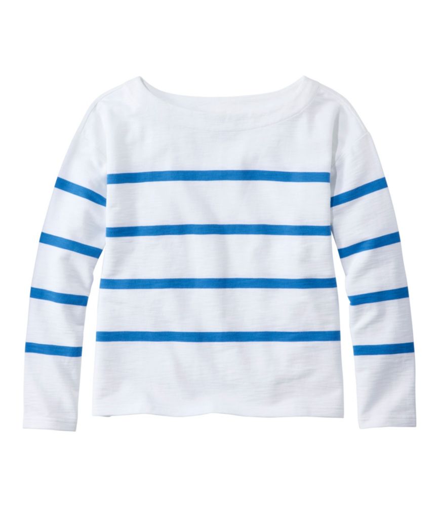 Women's Peaks Island Top, Relaxed Boatneck Long-Sleeve Stripe
