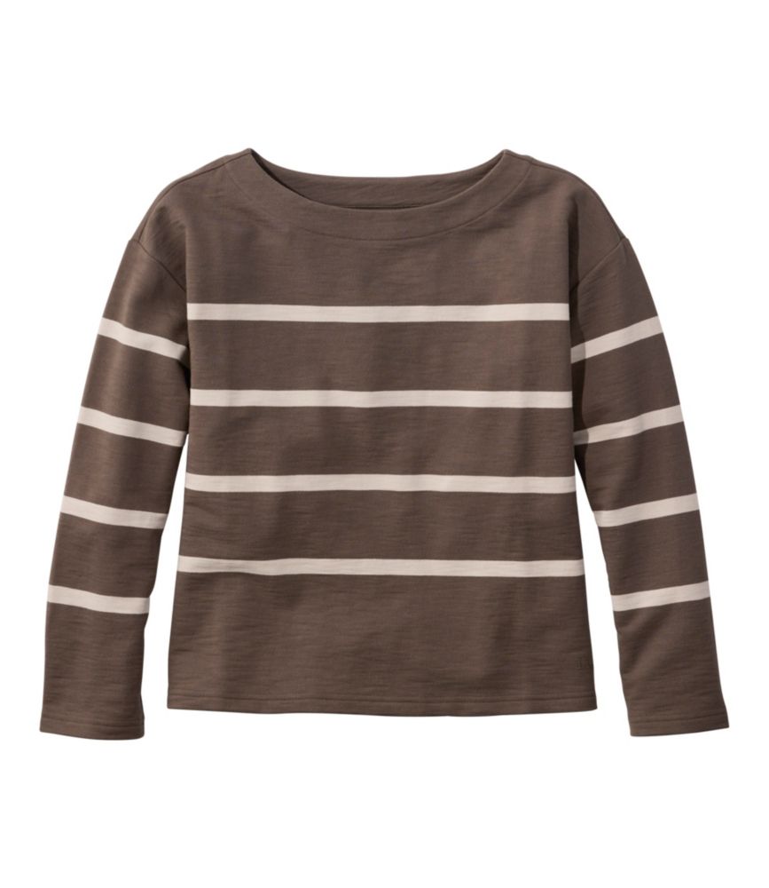 Women's Peaks Island Top, Relaxed Boatneck Long-Sleeve Stripe