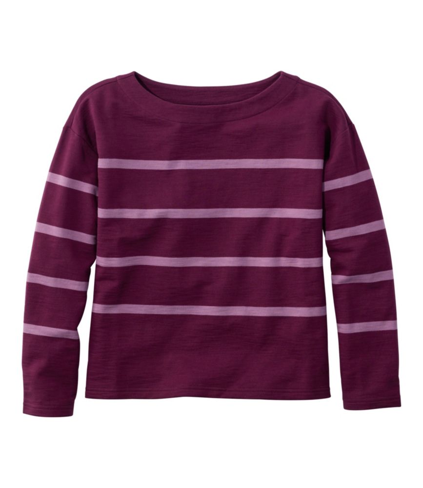 Women's Peaks Island Top, Relaxed Boatneck Long-Sleeve Stripe