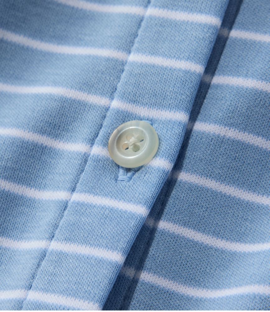 Women's Pima Cotton Tee, Long-Sleeve Crewneck Cardigan Stripe, Raven Blue/White, small image number 4