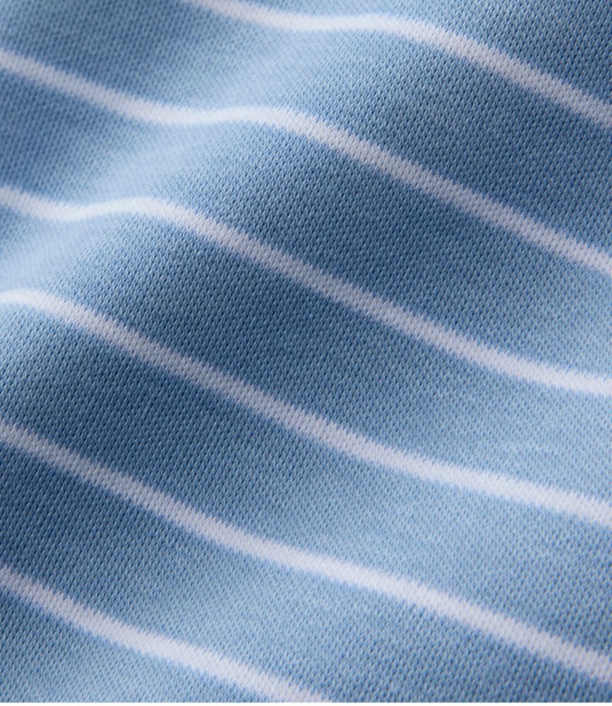 Women's Pima Cotton Tee, Long-Sleeve Crewneck Cardigan Stripe, Raven Blue/White, small image number 5