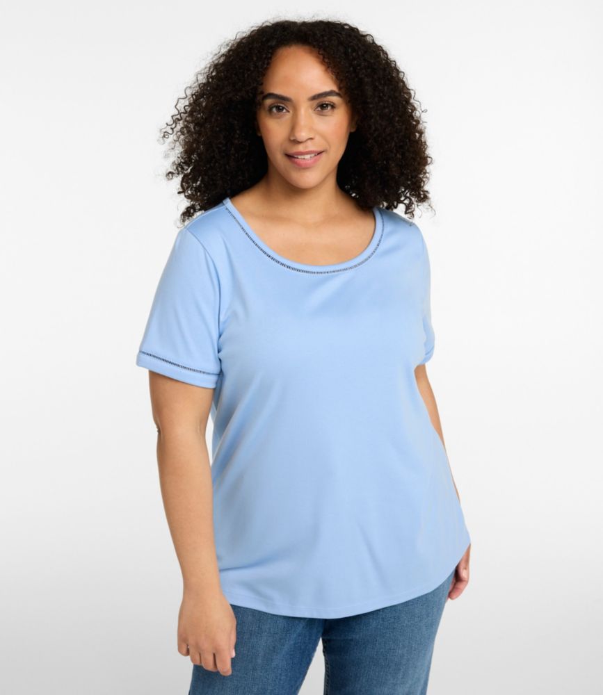 Women's Pima Cotton Tee, Short-Sleeve Jewelneck