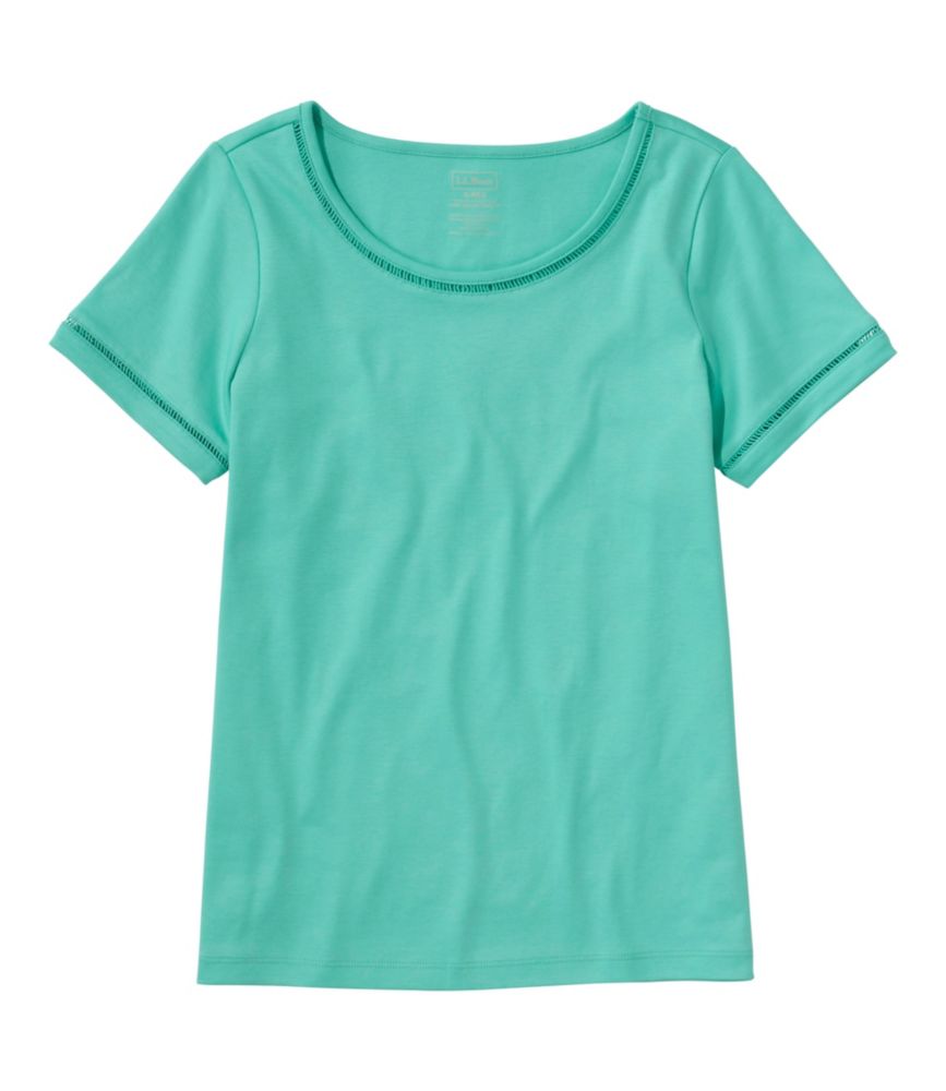 Women's Pima Cotton Tee, Short-Sleeve Jewelneck
