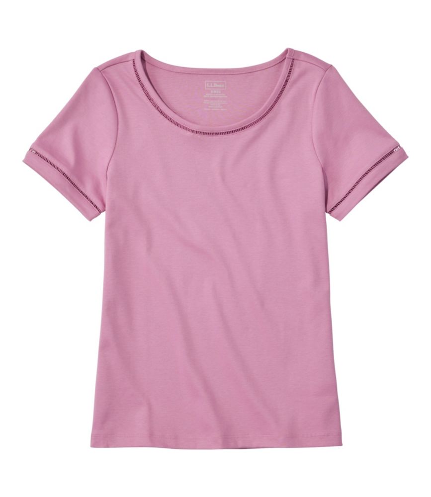 Women's Pima Cotton Tee, Short-Sleeve Jewelneck