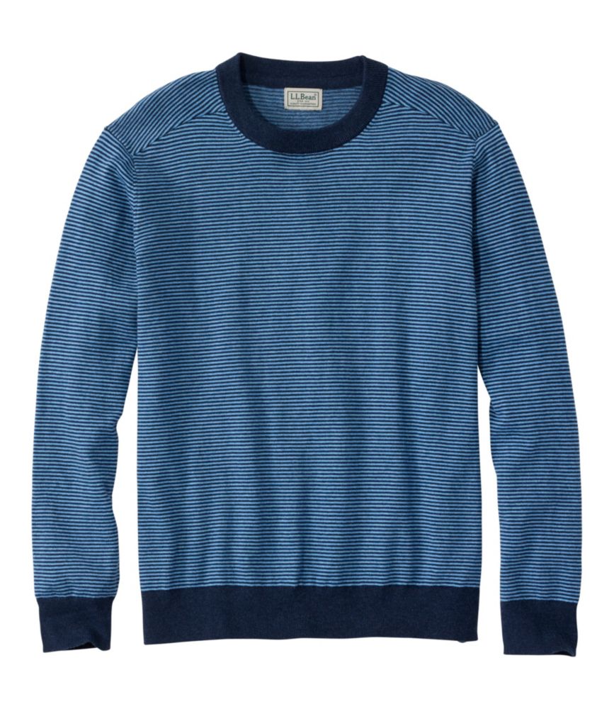 Men's All Seasons Cotton Blend Sweater, Crewneck, Stripe