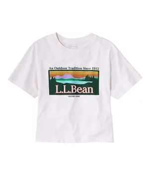 Women's Sunwashed Tee, Short-Sleeve Cropped Boxy Crewneck Logo, New