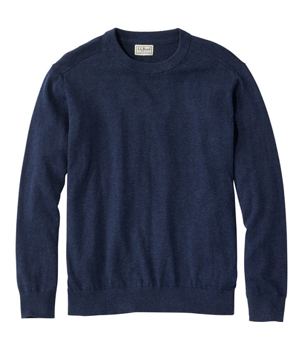 All Seasons Cotton Blend Crewneck Sweater Men's Regular, Classic Navy Heather, large image number 0