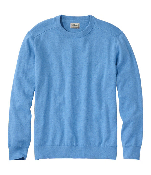 All Seasons Cotton Blend Crewneck Sweater Men's Regular, Seaboard Blue Heather, large image number 0