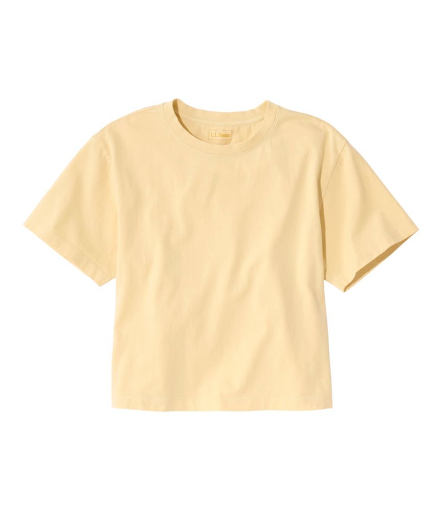 Women's Sunwashed Tee, Short-Sleeve Cropped Boxy Crewneck