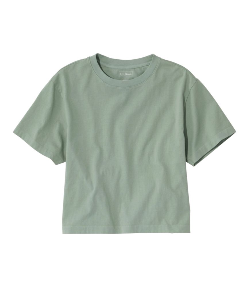Women's Sunwashed Tee, Short-Sleeve Cropped Boxy Crewneck
