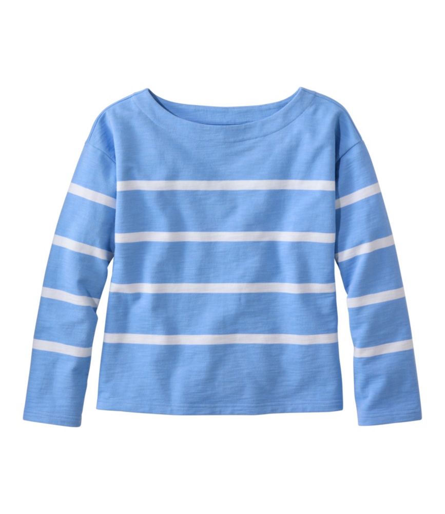 Women's Peaks Island Top, Relaxed Boatneck Long-Sleeve Stripe