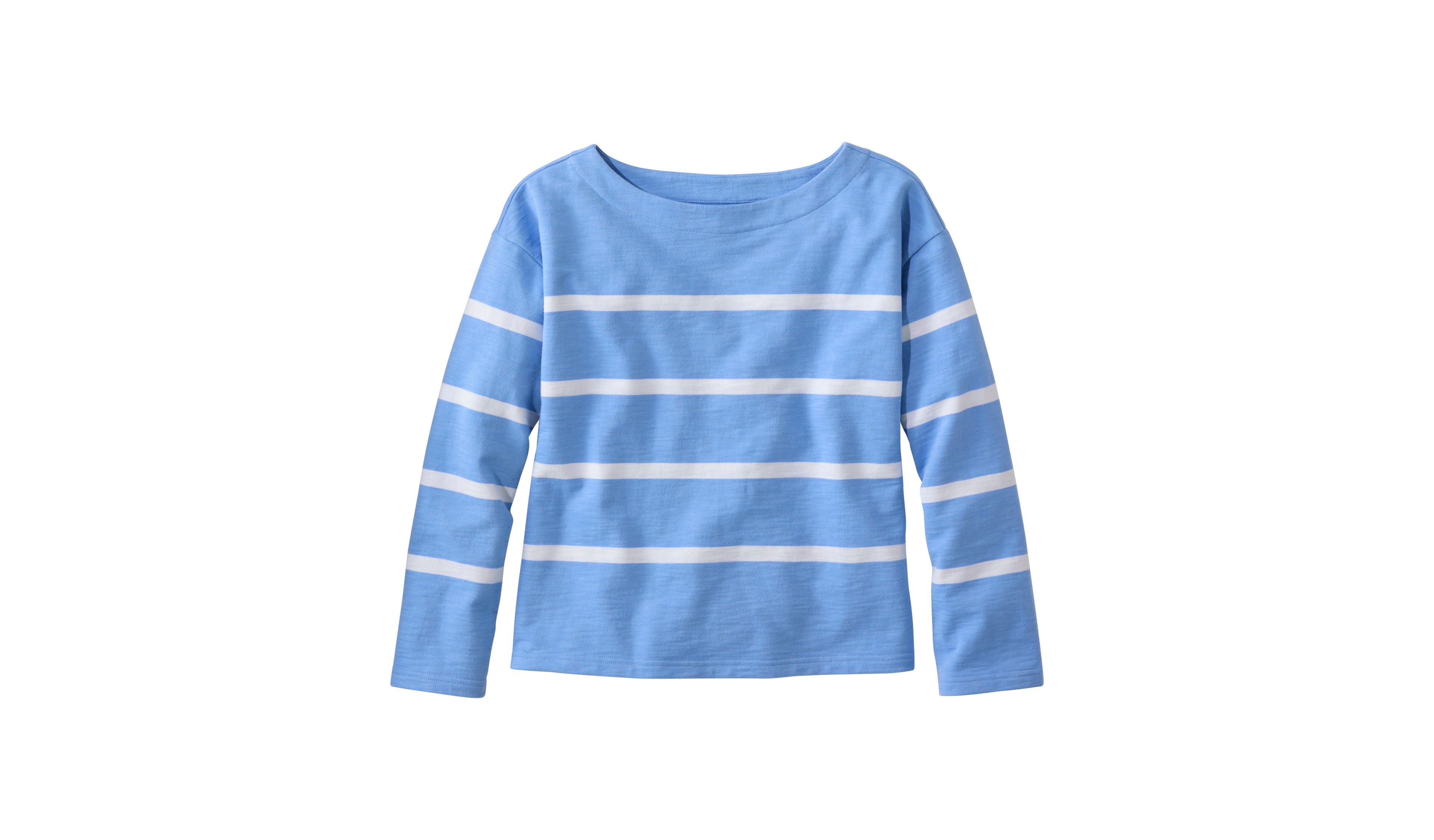 Women's Peaks Island Top, Relaxed Boatneck Long-Sleeve Stripe