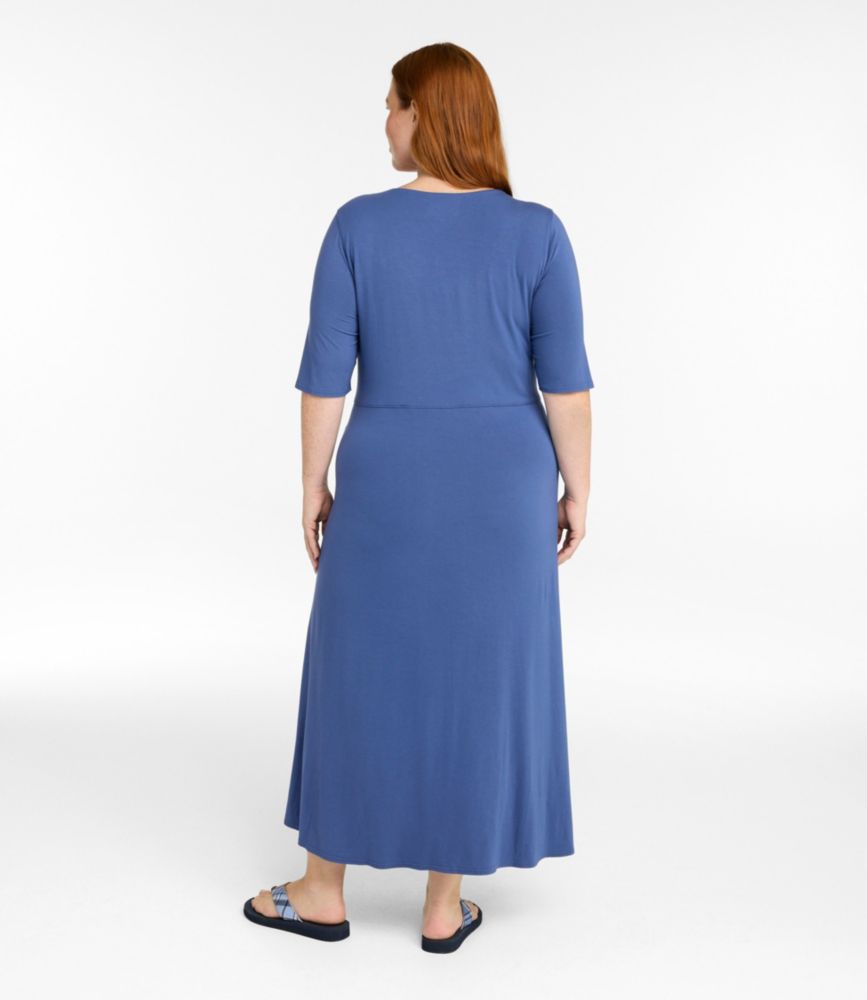 Women's Summer Knit Dress, Three-Quarter-Sleeve Scoopneck