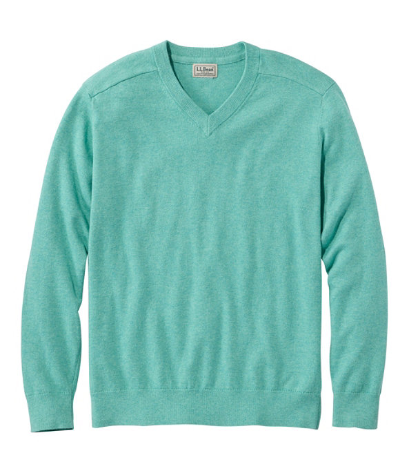 All Seasons Cotton Blend V-Neck Sweater Men's Regular, Silver Pine Heather, large image number 0