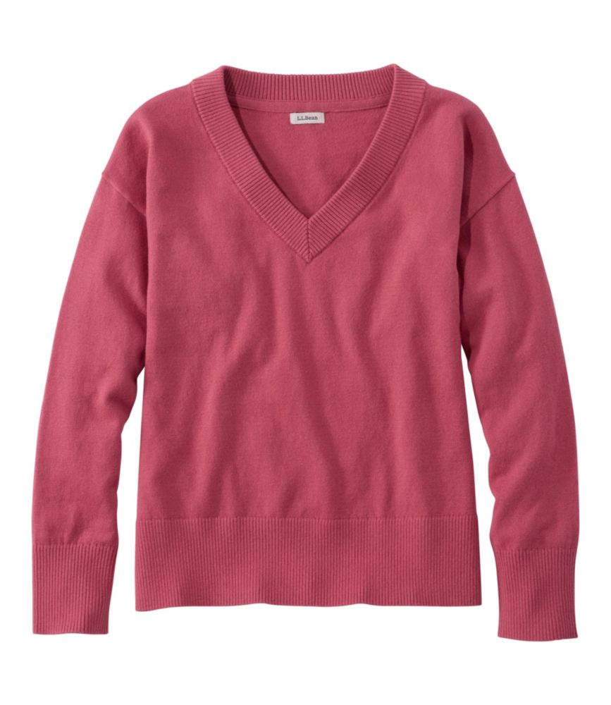 Women's Cotton/Cashmere Sweater, V-Neck