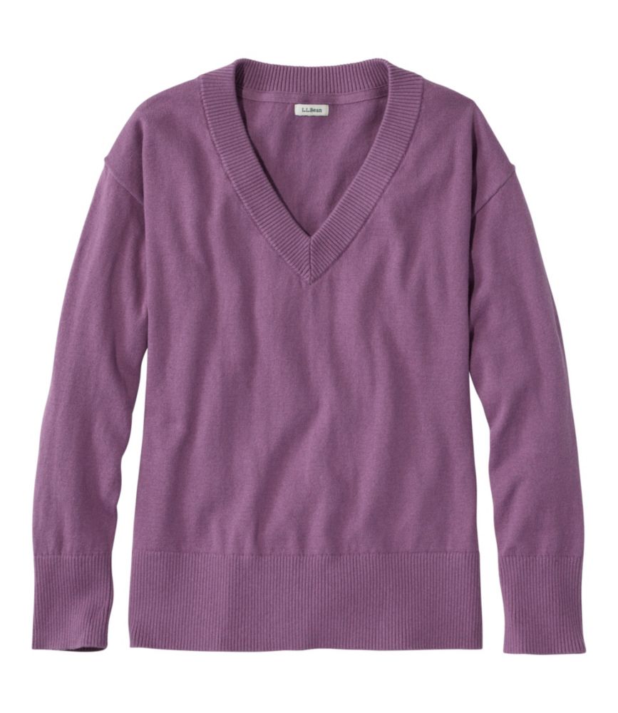 Women's Cotton/Cashmere Sweater, V-Neck
