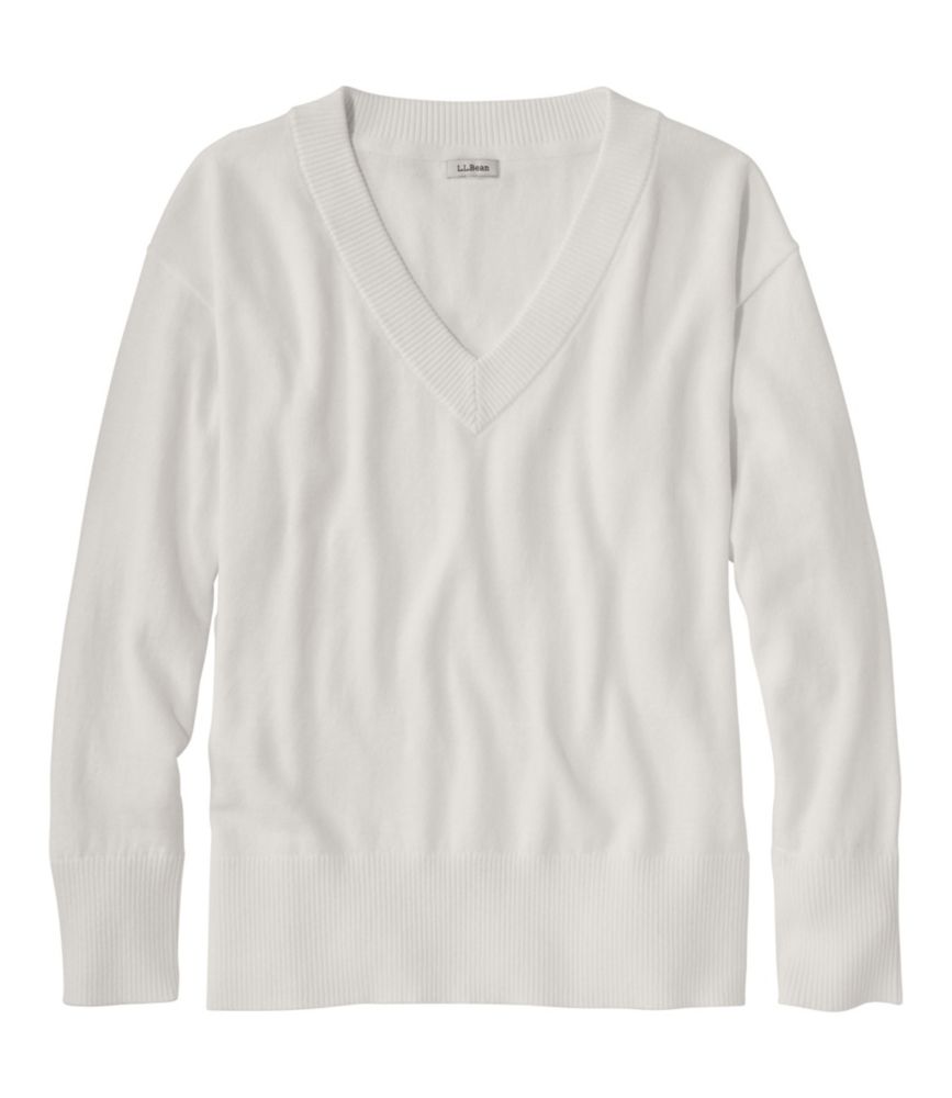 Women's Cotton/Cashmere Sweater, V-Neck