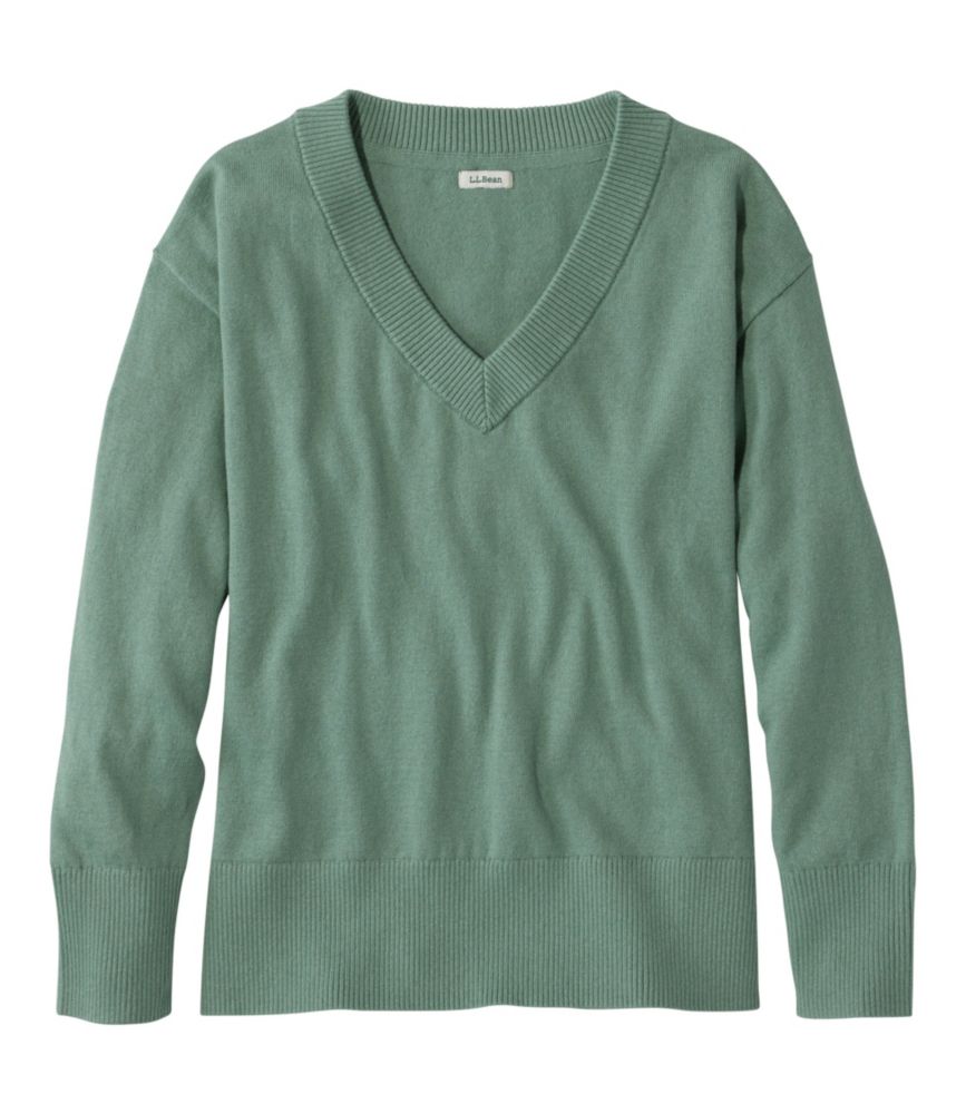 Women's Cotton/Cashmere Sweater, V-Neck