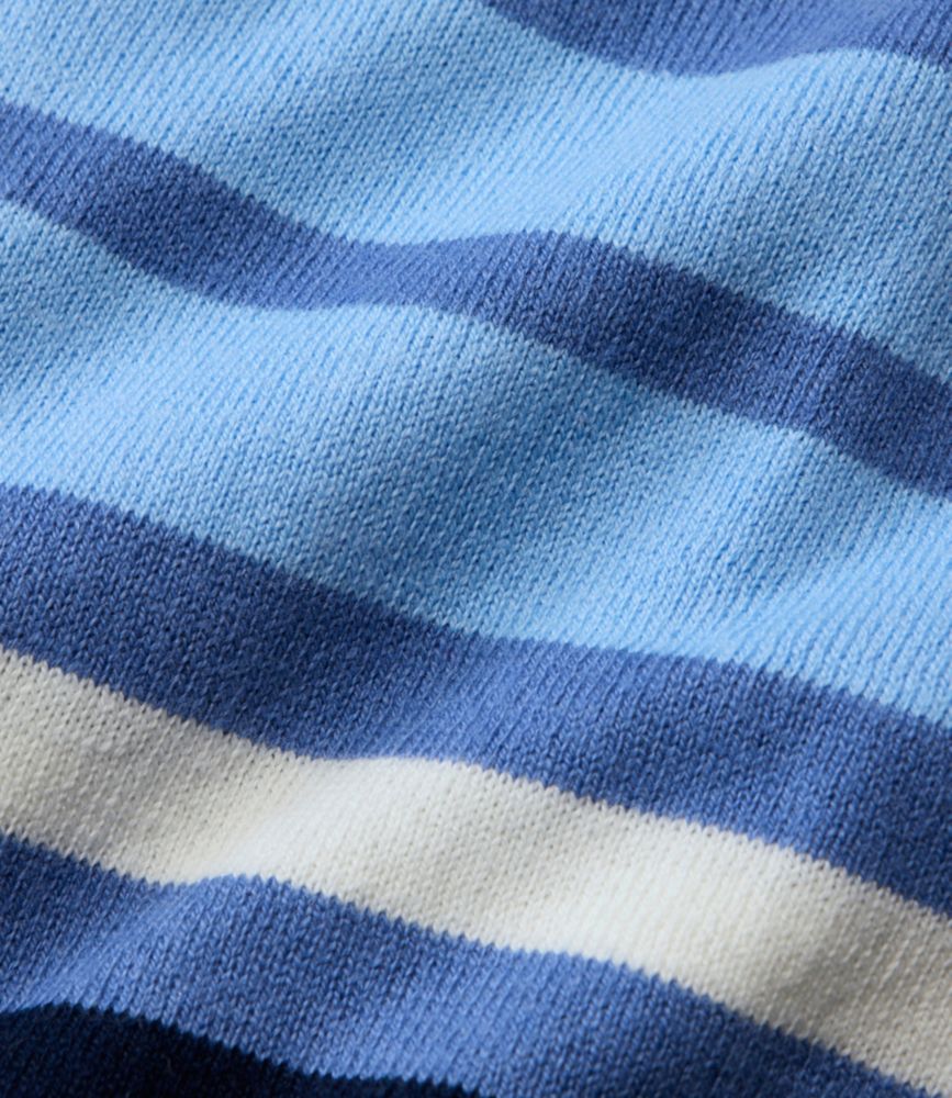 Women's Cotton/Cashmere Sweater, V-Neck Stripe, Sea Salt/Dark Salmon Multi, small image number 5