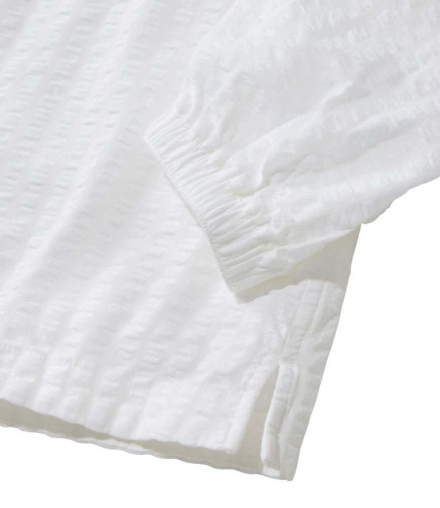 Women's Bean's Seacoast Seersucker Splitneck Shirt