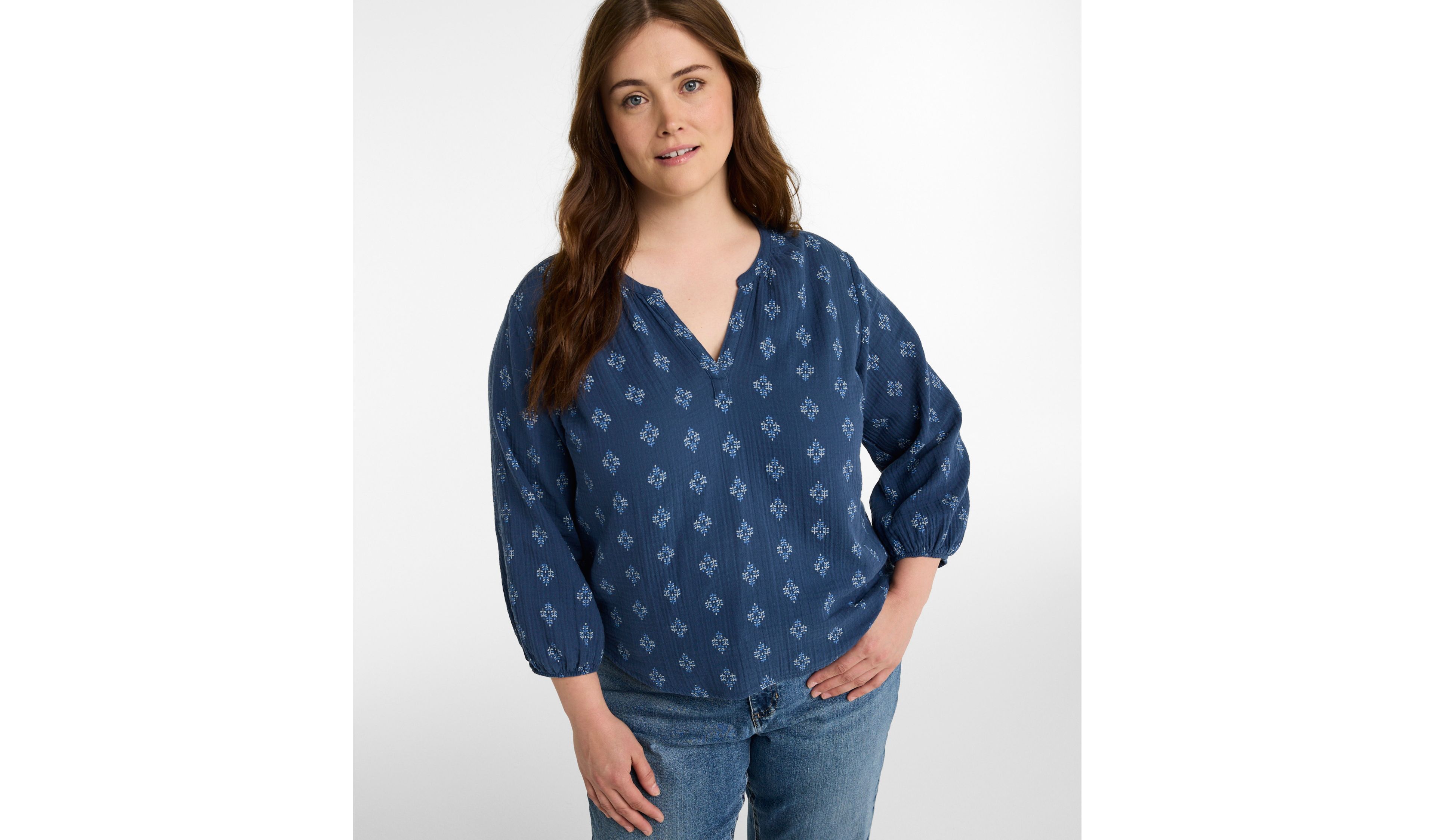 Women's Cloud Gauze Shirt, Splitneck Popover
