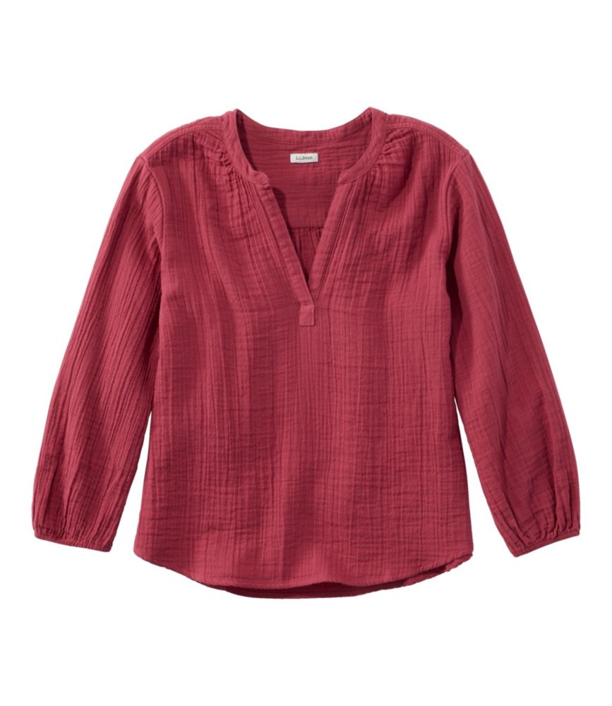 Women's Cloud Gauze Shirt, Splitneck Popover
