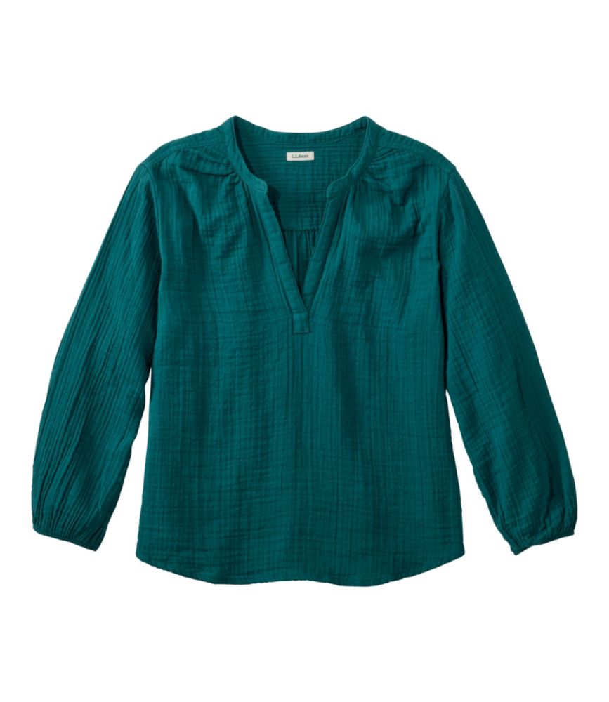 Women's Cloud Gauze Shirt, Splitneck Popover