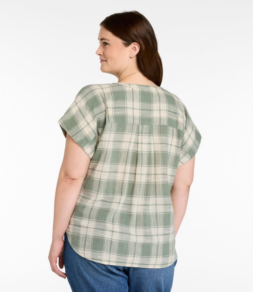 Women's L.L.Bean Day Breeze Shirt, Short-Sleeve Popover, Faded Sage Plaid, small image number 3