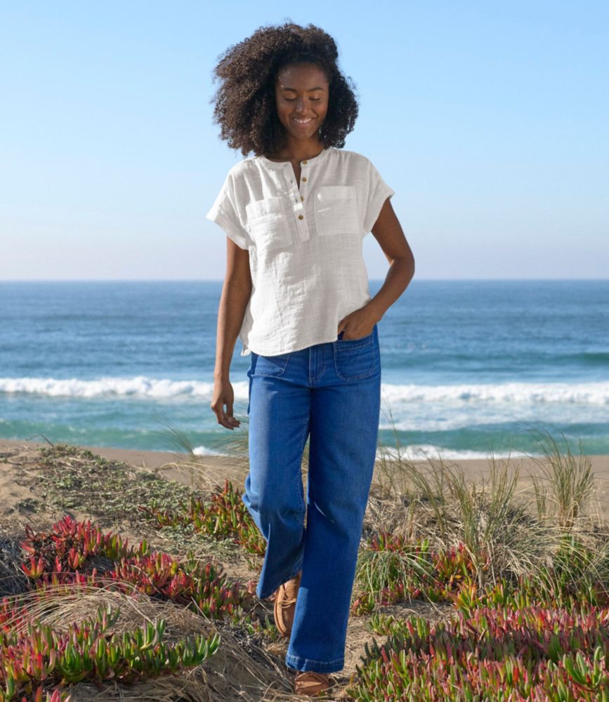 Women's L.L.Bean Day Breeze Shirt, Short-Sleeve Popover